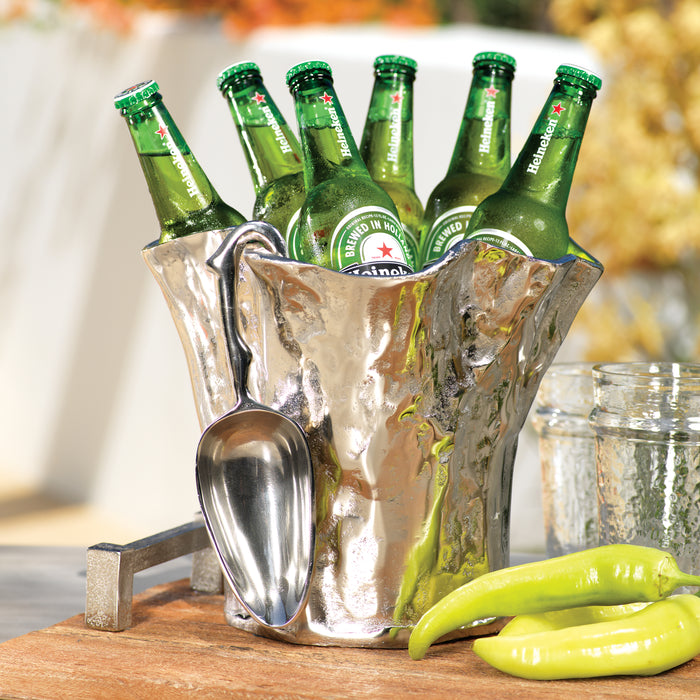 Zodax 12-Inch Diameter Cado Aluminum Ice Bucket with Scoop