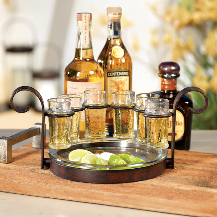 Zodax Regale 6-Shot Tequila Serving Set, Bronze