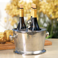 Zodax 10-Inch Tall Seguso Three Bottle Wine Holder, Nickel, Silver