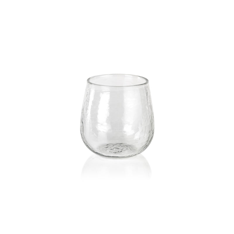 Zodax Garan Hammered Stemless All Purpose Glass, Set of 4