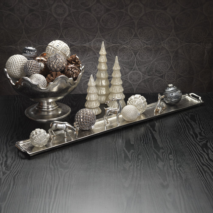 Zodax 40-Inch Long Raw Nickel Tray, Silver