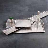 Zodax 40-Inch Long Raw Nickel Tray, Silver