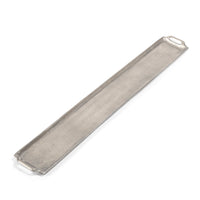 Zodax 40-Inch Long Raw Nickel Tray, Silver
