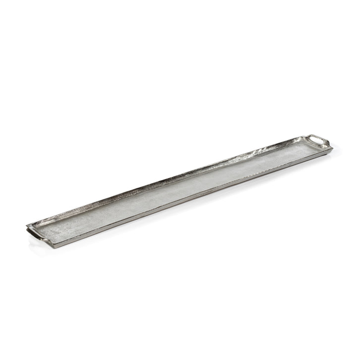 Zodax 40-Inch Long Raw Nickel Tray, Silver