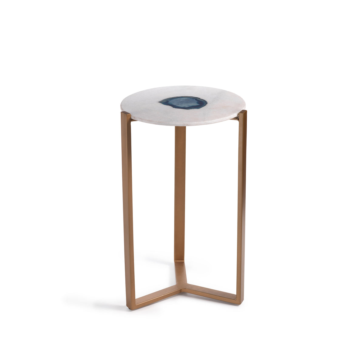 Zodax 20-Inch High Caspian Agate and Marble Inlay Accent Table
