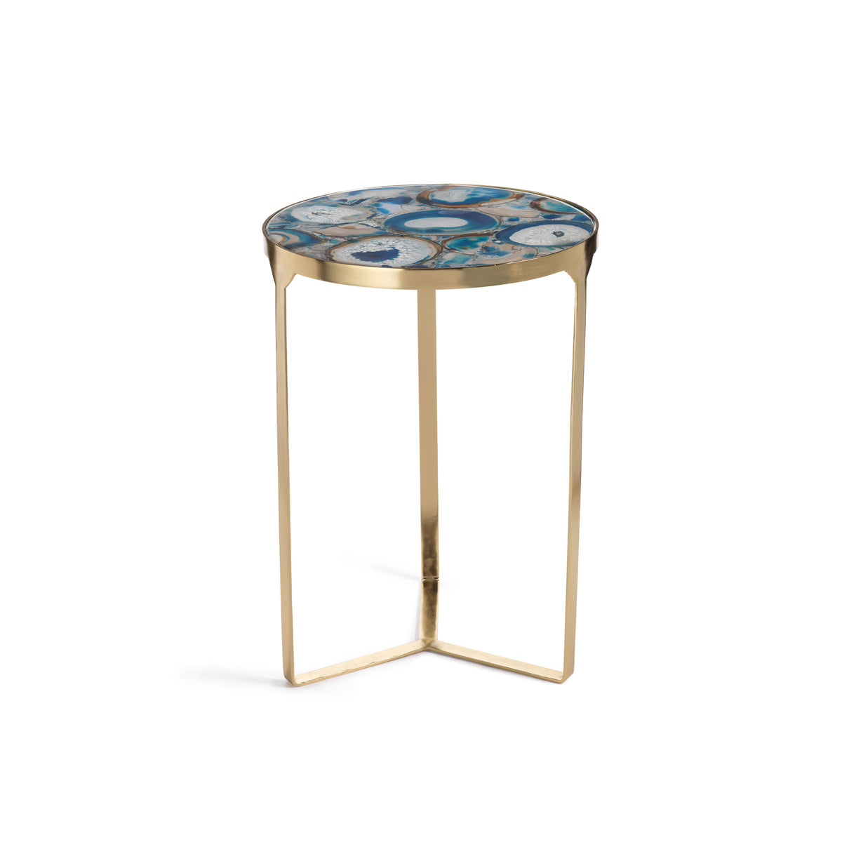 Zodax 20-Inch High La Sardaigne Blue Agate End Table