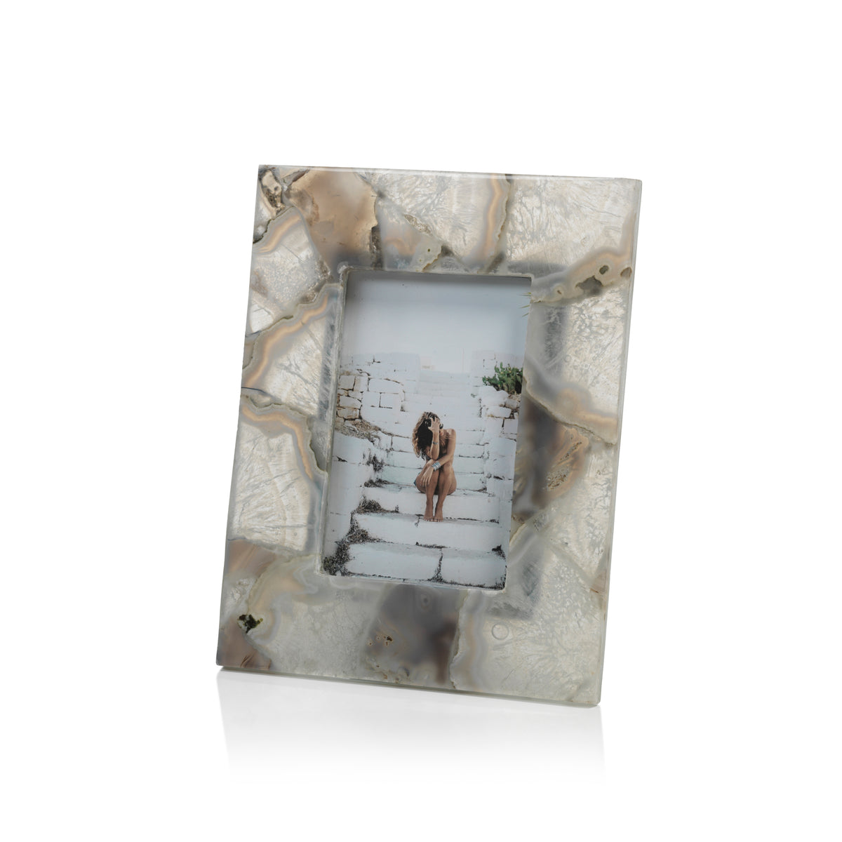 Zodax Preto Agate Photo Frame, 4" x 6"