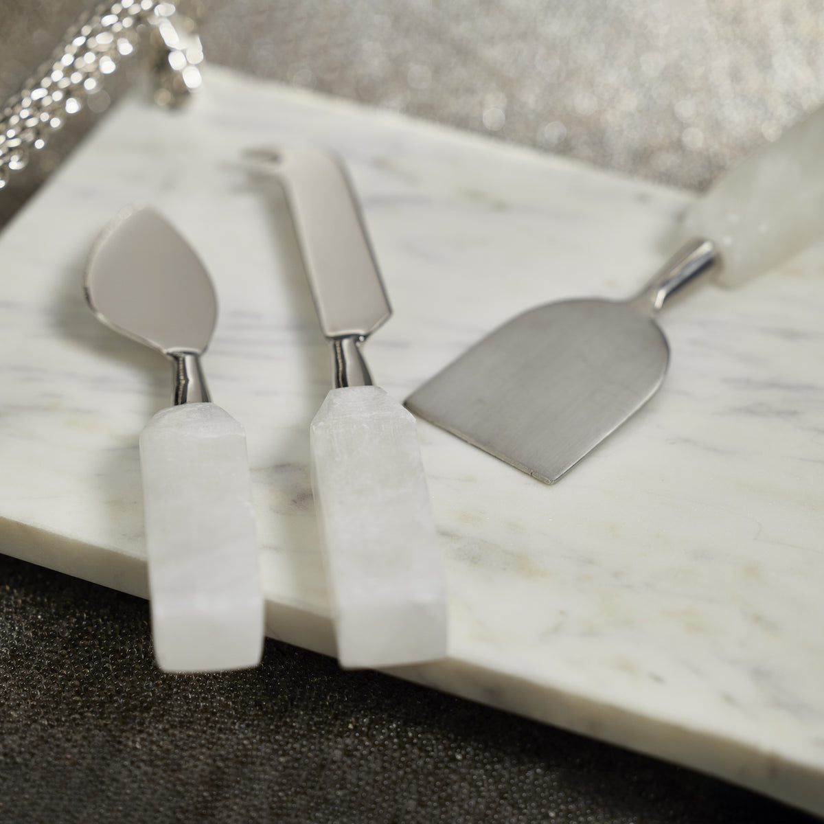 Zodax 3-Piece Alabaster Cheese Knife Set