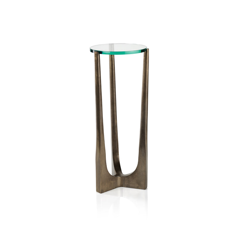 Zodax 21" High Cortina Drink Table with Glass Top
