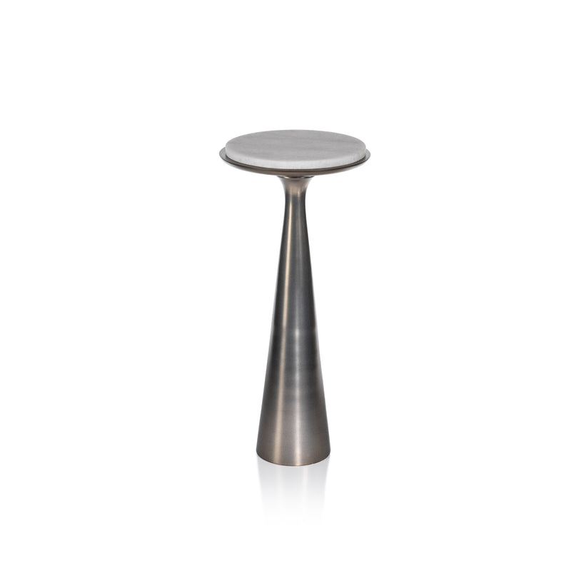 Zodax 19.5" High Funnel Drink Table with Marble Top