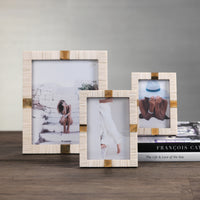 Zodax Maha Bone with Brass Trim Photo Frame- 8"x 10"