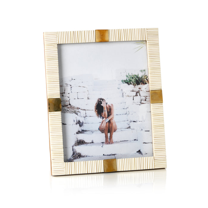 Zodax Maha Bone with Brass Trim Photo Frame- 8"x 10"