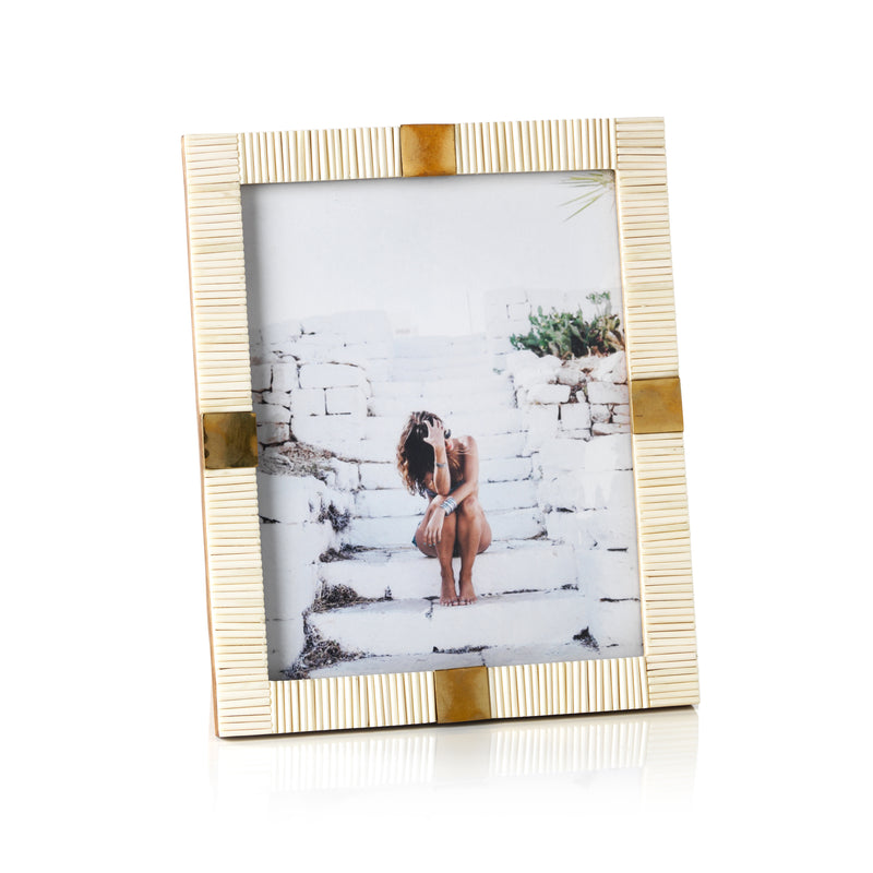 Zodax Maha Bone with Brass Trim Photo Frame- 8"x 10"