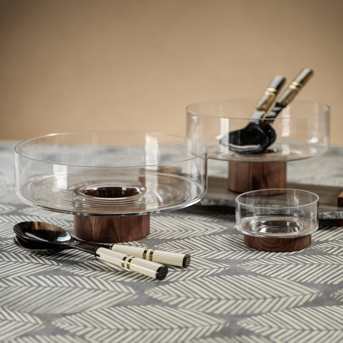 Zodax Seychelles Salad Server with Horn Handle Pair