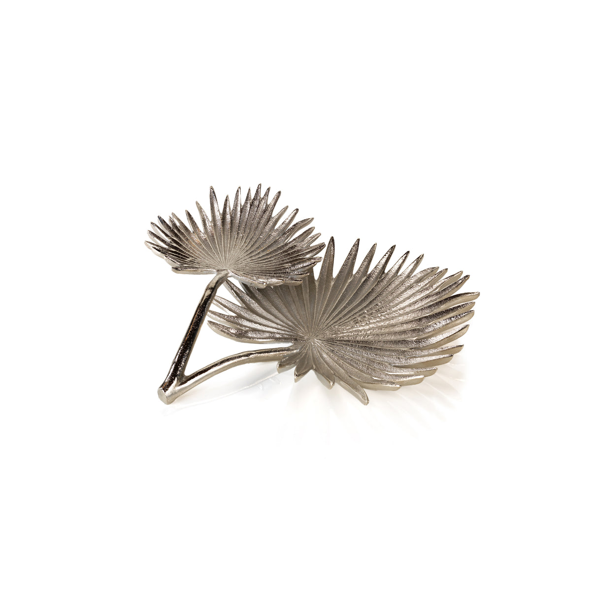 Zodax Sonora Fan Palm 2-Tier Condiment Tray, Silver