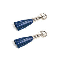Zodax Royal Leather Tassel Nickel Bottle Openers, Blue, Set of 2