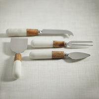 Zodax Marble and Wood Cheese Tools,  Set of 4