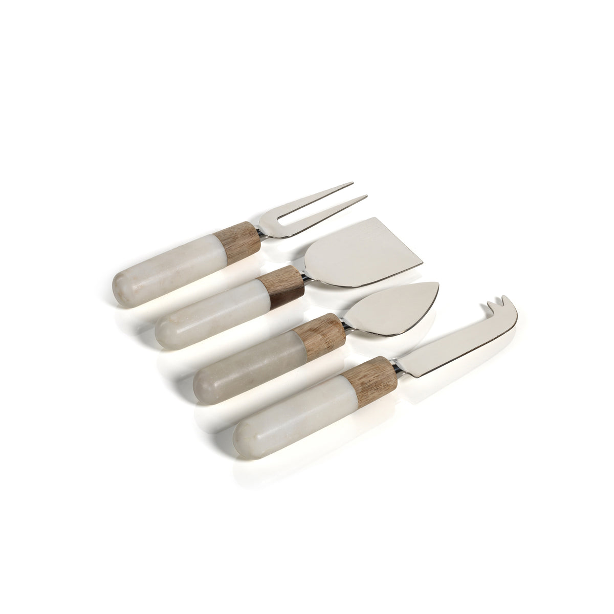 Zodax Marble and Wood Cheese Tools,  Set of 4