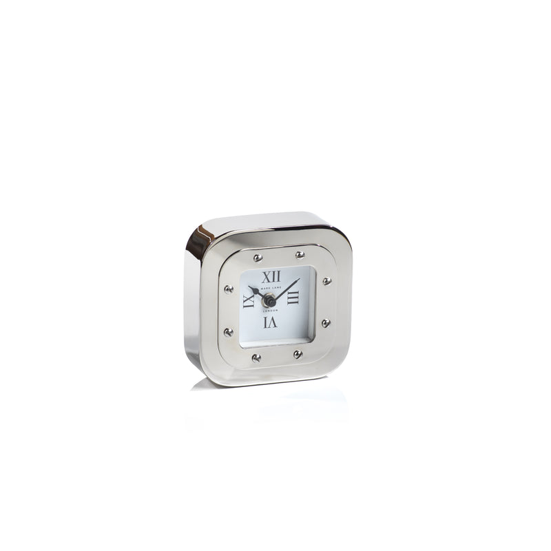 Zodax Mark Lane Silver Table Clock, Small