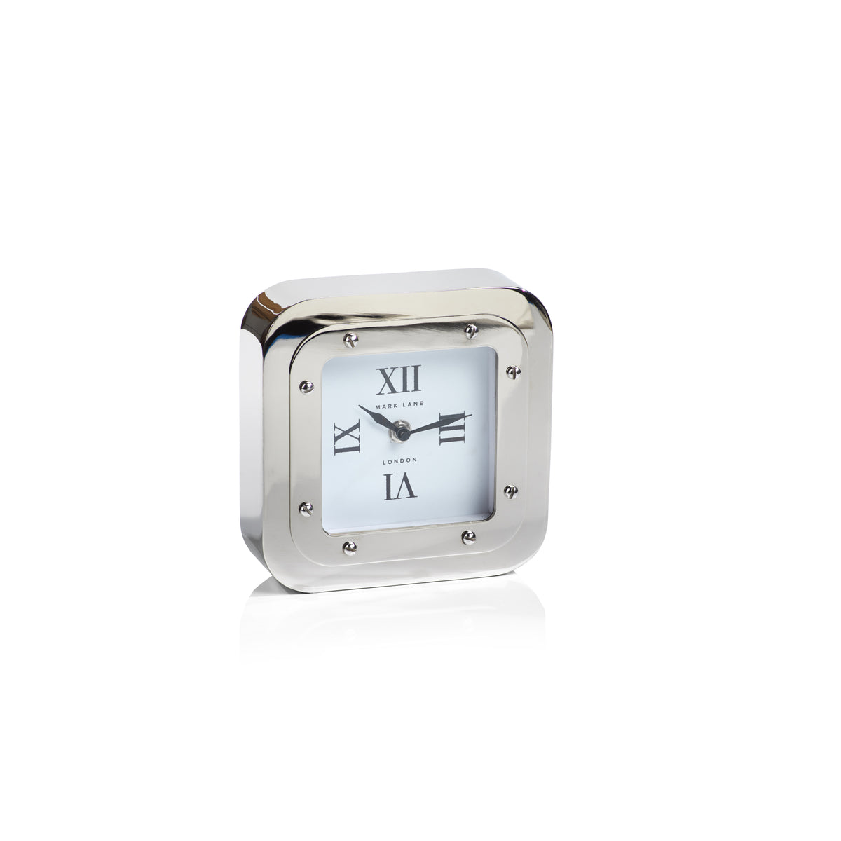 Zodax Mark Lane Silver Table Clock, Large