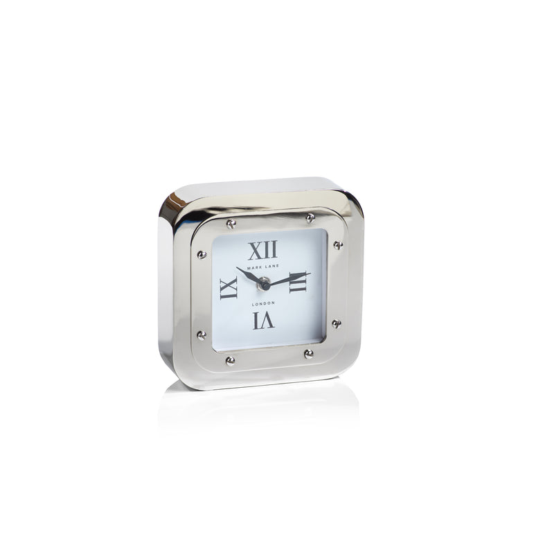 Zodax Mark Lane Silver Table Clock, Large