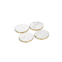 Zodax Mannara 4-Inch Round Marble Coasters, Set of 4
