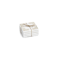 Zodax Mannara 4-Inch Square Marble Coasters, Set of 4
