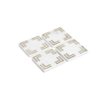 Zodax Mannara 4-Inch Square Marble Coasters, Set of 4