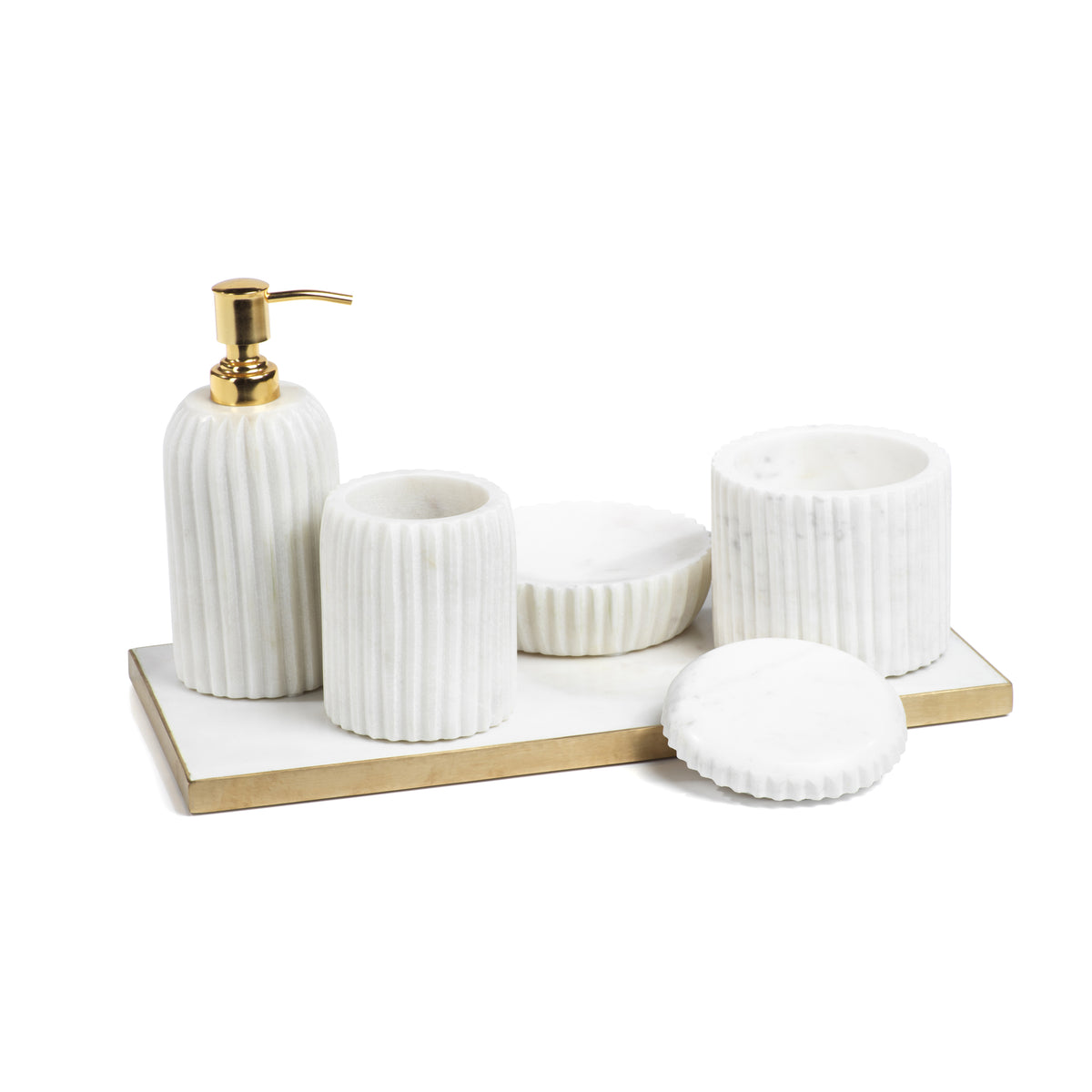 Zodax Mannara 15-Inch Long  Marble Vanity Tray