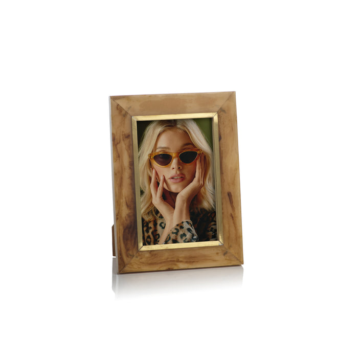 Zodax Horn Design Inlaid Photo Frame w/ Brass Accent