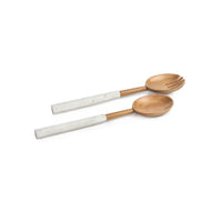 Zodax Kamran Wooden Salad Server Set with Marble Handles