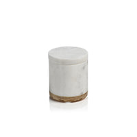 Zodax Verdi Marble & Balsa Wood Jar with Removable Lid