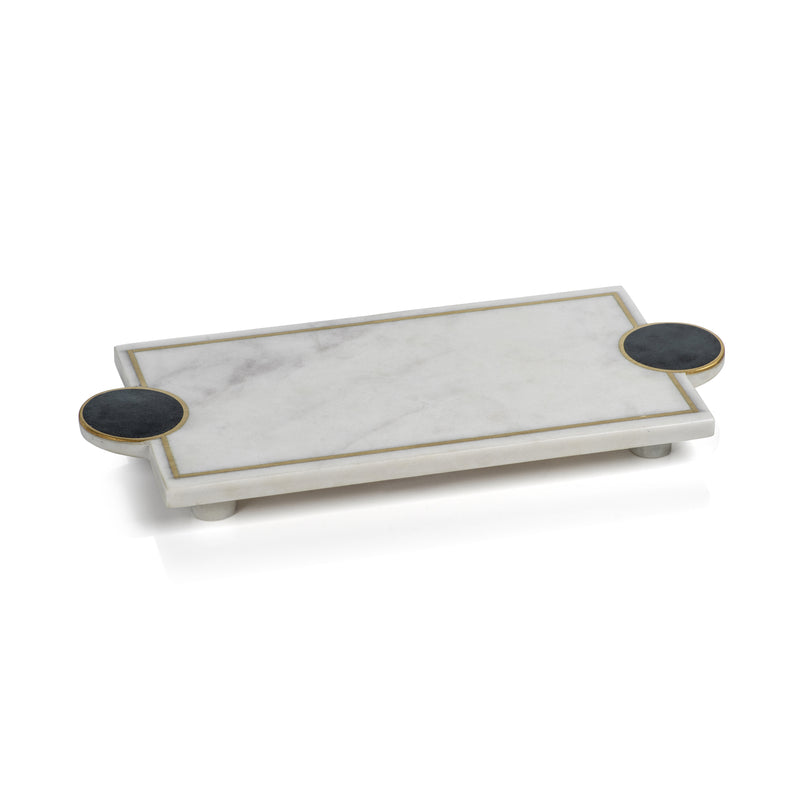 Zodax Karmello Stone & Marble Footed Tray