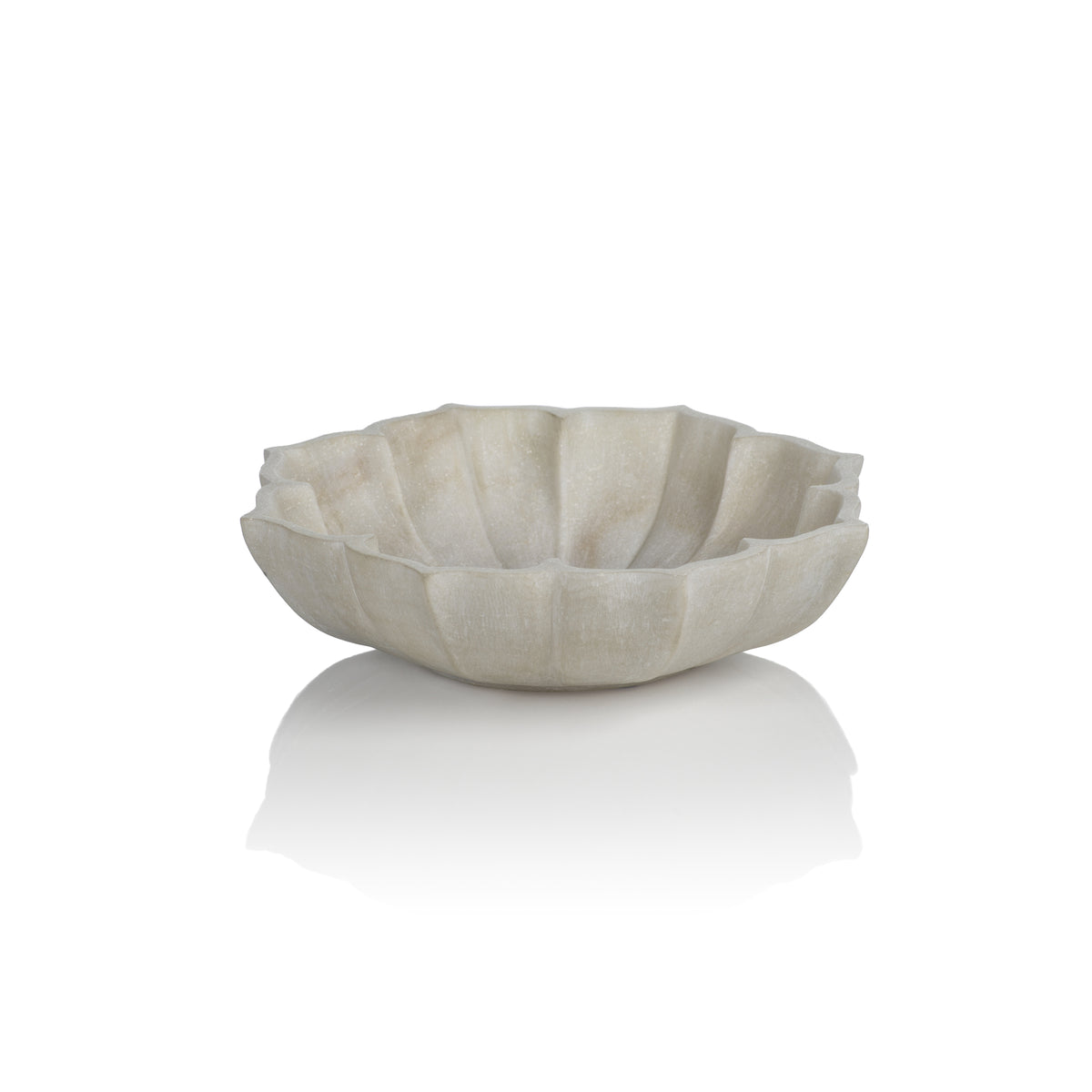 Zodax Lotus 11.75" Diameter Marble Decorative Bowl