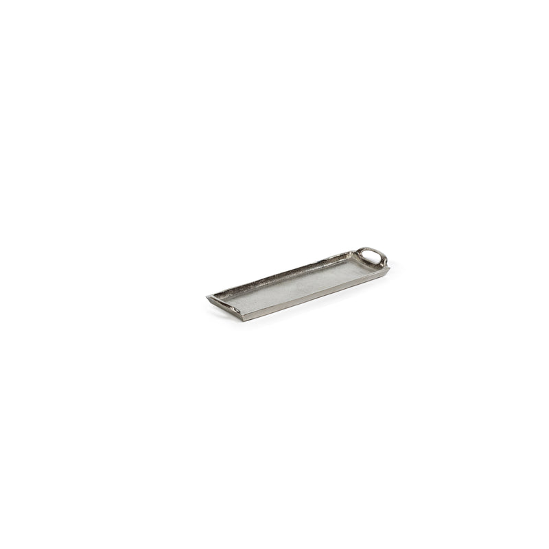 Zodax Khanya Rectangular Aluminum Trays, Silver Nickel, Set of 2
