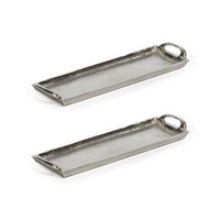 Zodax Khanya Rectangular Aluminum Trays, Silver Nickel, Set of 2