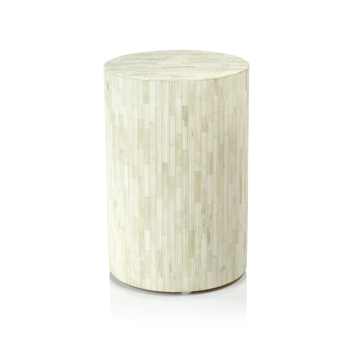 Zodax Motala 17.75" Tall Round Natural Bone Inlay Stool