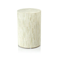 Zodax Motala 17.75" Tall Round Natural Bone Inlay Stool