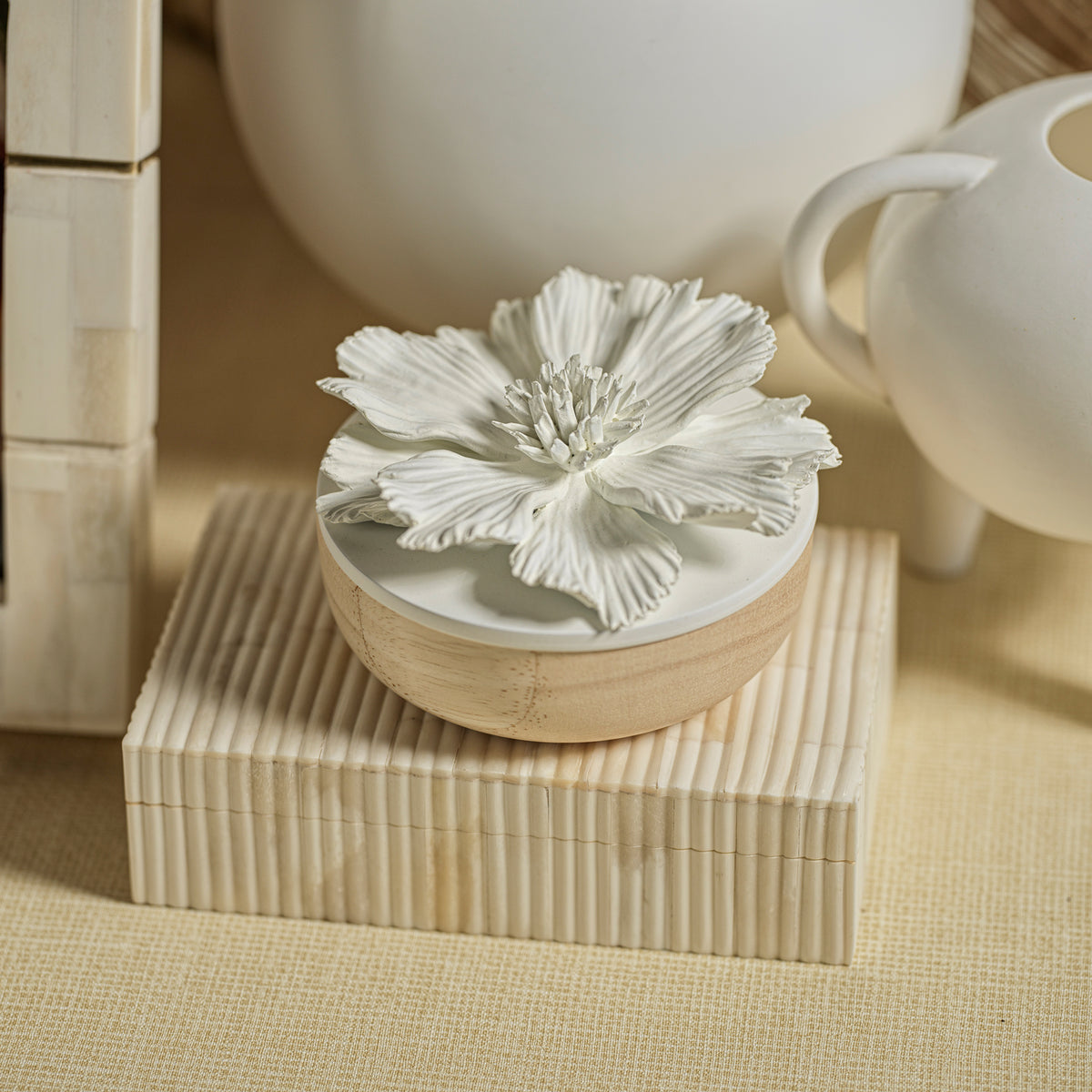 Zodax Drancy Ribbed Bone Inlay Decorative Box