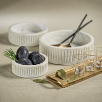 Zodax Larissa Carved White Marble Bowl, 10"