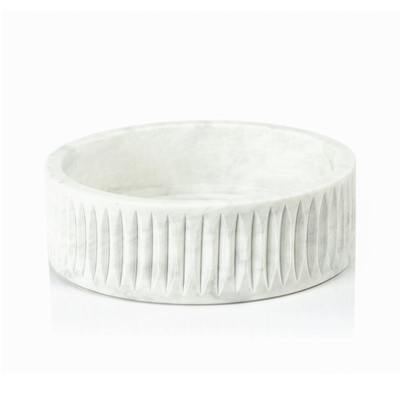 Zodax Larissa Carved White Marble Bowl, 10"