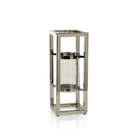 Zodax Irvine Polished Steel Hurricane Candle Holder, 18"