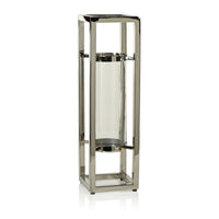 Zodax Irvine Polished Steel Hurricane Candle Holder, 24"