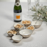 Zodax Small Cluster of 8 Round Serving Bowls, Nickel
