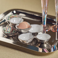 Zodax Small Cluster of 8 Round Serving Bowls, Nickel