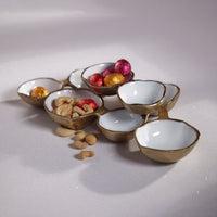 Zodax Small Cluster of 8 Round Serving Bowls, Gold
