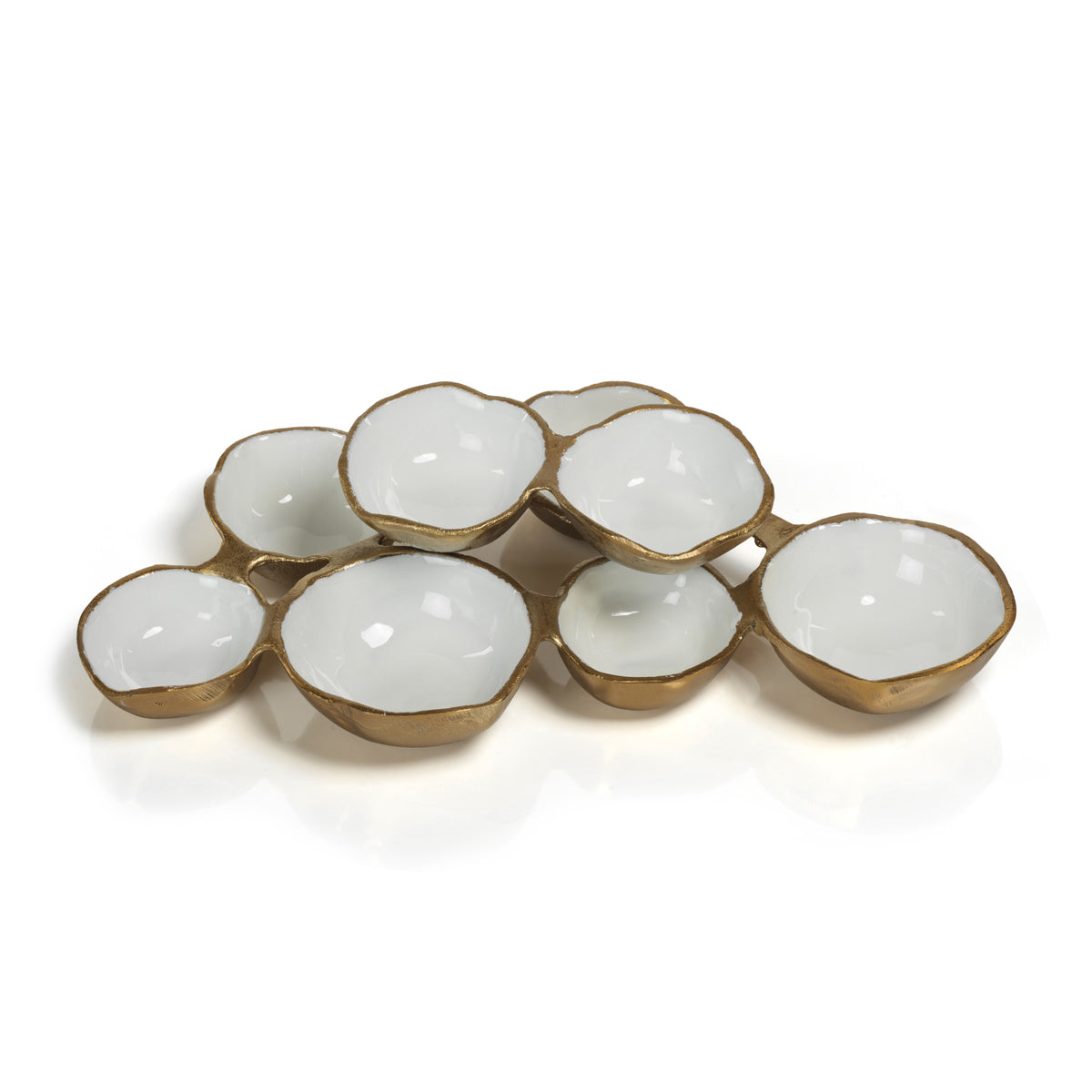 Zodax Small Cluster of 8 Round Serving Bowls, Gold