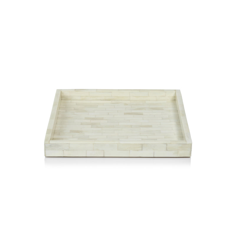 Zodax Mahar Square Bone Inlay Tray, 12" x 12"