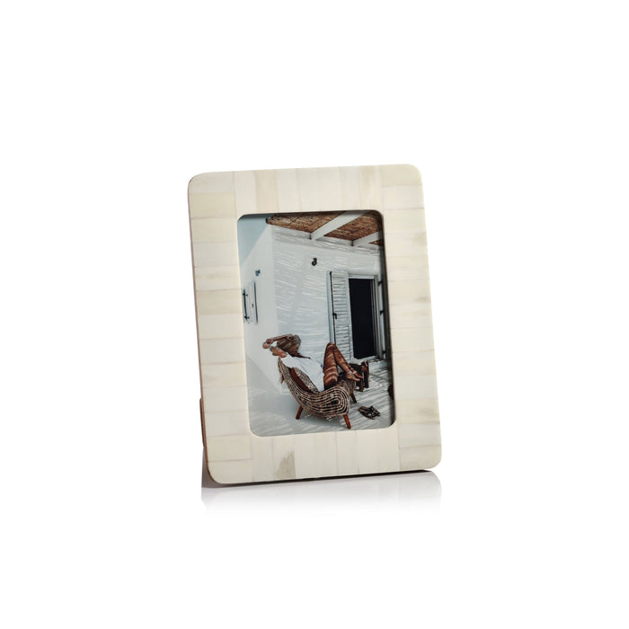 Zodax Cote d'Ivoire Bone Inlay Photo Frame with Rounded Corners, 5" x 7"
