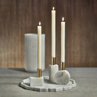 Zodax Malakai Rectangular Marble Candle Holders, Set of 2